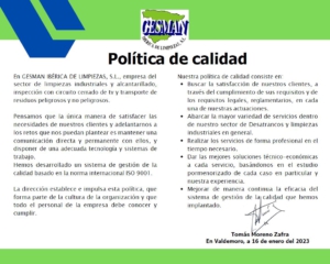 política de calidad